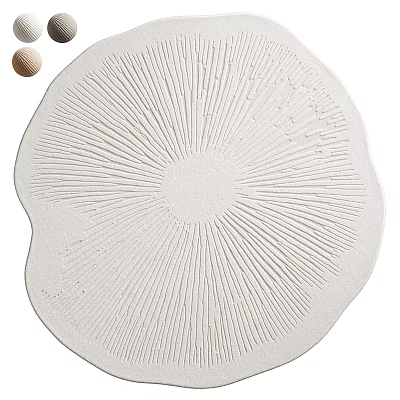 White Circular Rug With Radiating Patterns For Modern Living Room Home Decor 3d model
