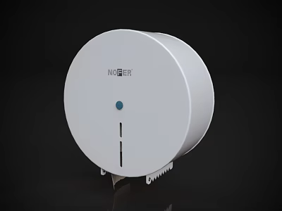 Sleek White Round Wall Mounted Toilet Paper Dispenser For Home And Commercial Bathroom Uses 3d model