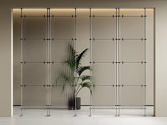 Modern glass partition metal partition optical axis screen partition 3d model