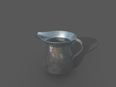 Industrial Equipment Metal Kettle With Durable Stainless Steel Body Handle Spout And Rustic Texture 3d model