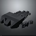 3D Rendered Hardware Tools Set Including Wrench and Small Metallic Gray Parts