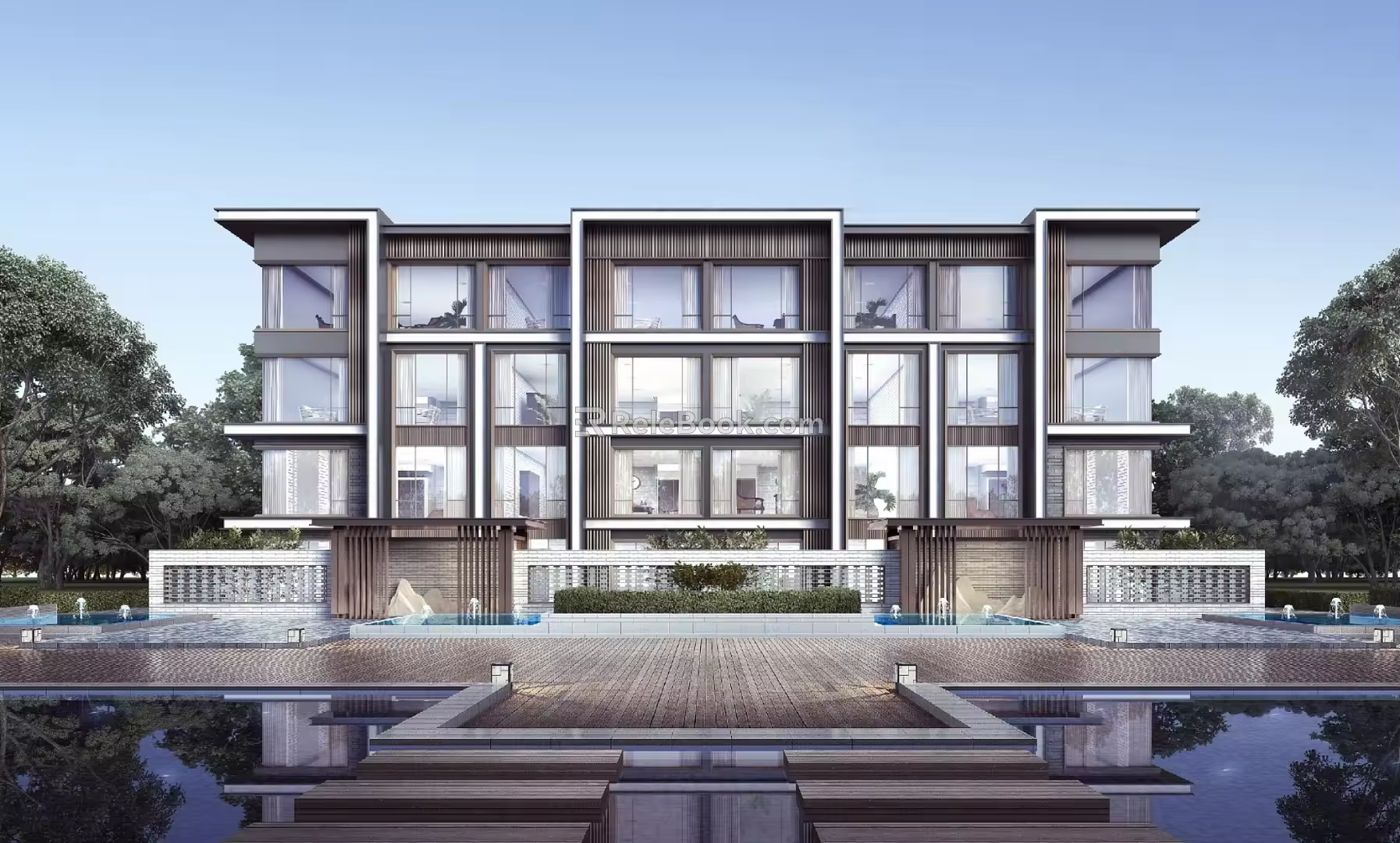 SU model of new Chinese-style multi-storey residence 3d model