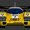 Yellow And Black Racing Car With Rear Wing New Men Logo Number 7 Stylish Design