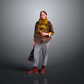 Stylish Winter Apparel And Accessories With Plaid Coat Yellow Scarf And Red Boots