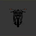 Modern Black Motorcycle With Sleek Body Exhaust Pipes And Reflective Wheels On Gray Background