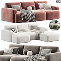 Modern Two Seater Sofa With Velvet Upholstery Multiple Color Options Throw Pillows And Blanket