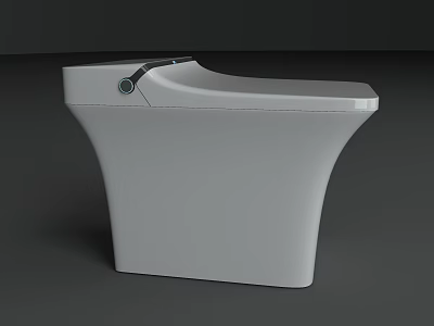 Sleek Modern White Toilet Design With Integrated Side Control And Smooth Surface 3d model