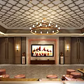 Luxury KTV Interior Design With Comfortable Sofas Coffee Tables And TV Screen 3d model