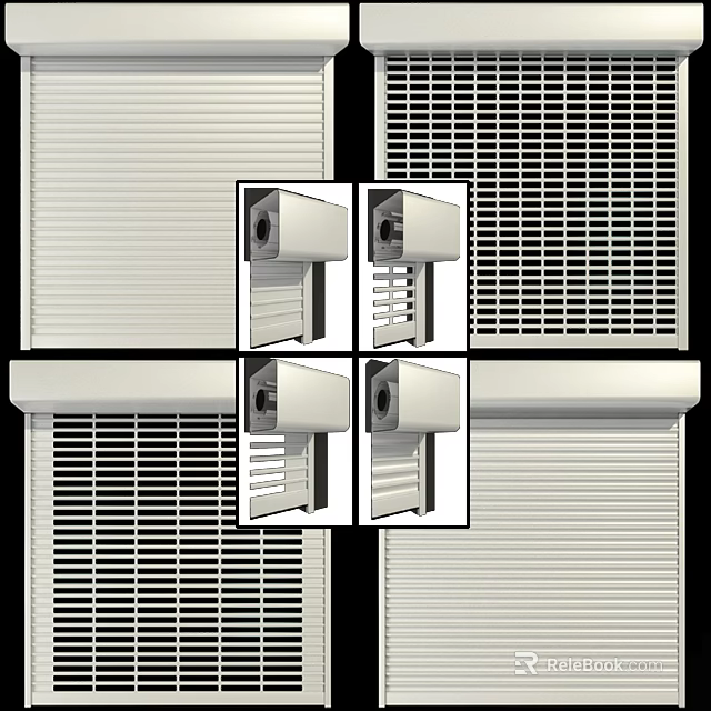 Various Window Blinds Designs For Home Interior Featuring Horizontal Vertical Patterns 3d model