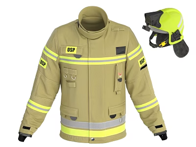 Fire protection clothing safety helmet fire protection clothing fire helmet 3d model
