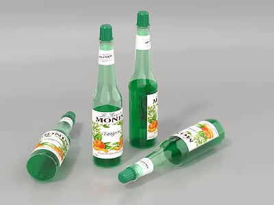 Display Of Multiple Green Bottled Dishwashing Liquid Products For Daily Household Cleaning 3d model