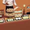 Commercial Food Display Equipment With Counter Shelves And Coffee Utensils For Cafe Shop