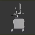 Ultrasound Medical Equipment with Display Screen Control Panel and Wheeled Cart for Diagnostic Imaging
