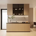 Modern Living Dining Room Interior With Open Concept TV Wall And Marble Coffee Table
