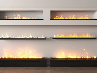 Fireplace electric flame stove 3d model