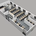 Aerial View Of Modern Office Workspace Layout With Desks Chairs And Functional Zones