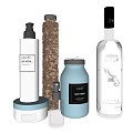 Perfume Cosmetics Collection With Stylish White Blue Bottles And Golds Gallo Labels