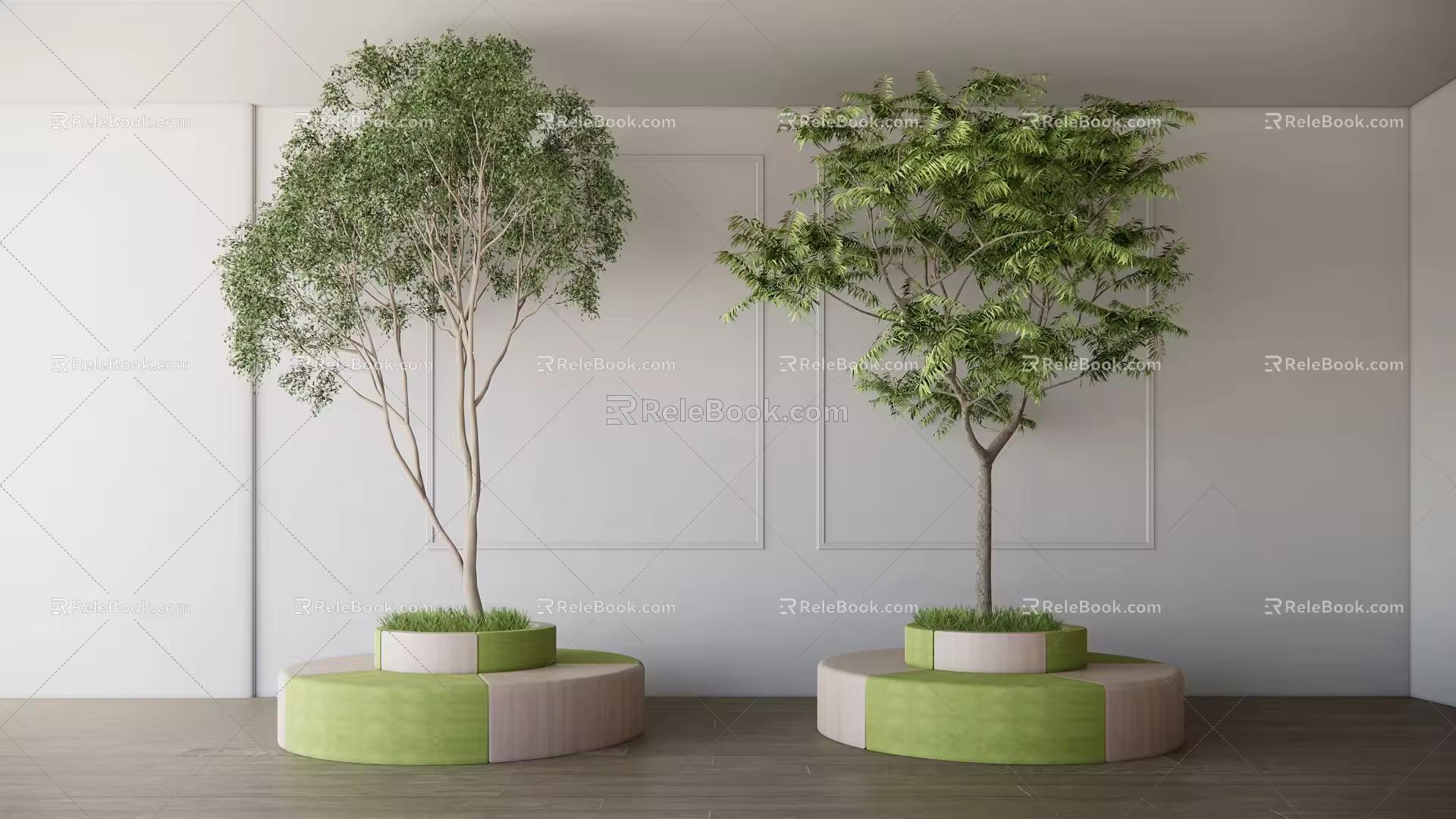 Modern Tree Pool Green Tree Pool 3d model