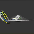 Medical Device With Yellow Green Tubes And Transparent Connectors On White Paper