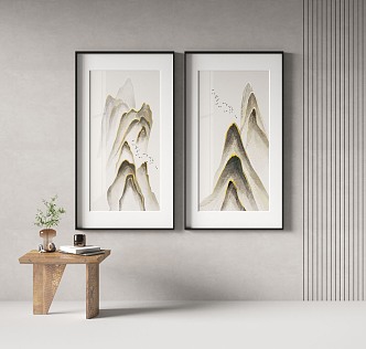 New Chinese Landscape Painting Decorative Painting 3d model