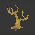Unique Orange Brown Plant With Twisted Branches And Artistic Tree Stump Shape