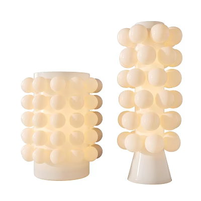 Modern Table Lamp Design With Stacked White Spherical Balls For Home Decor 3d model