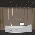 Modern Front Office Front Desk 3d model