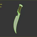 Handcrafted Decorative Knife With Textured Metal Blade And Brown Handle Design