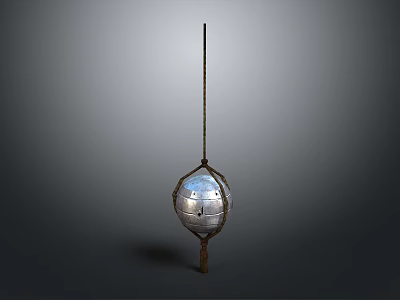 Hanging Decorative Sphere Ornament With Metallic Surface And Tassel Detail For Interior Decoration 3d model