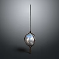 Hanging Decorative Sphere Ornament With Metallic Surface And Tassel Detail For Interior Decoration