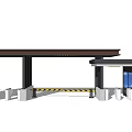 Modern Entrance Gate Design With Security Booth Barrier And Canopy Structure 3d model
