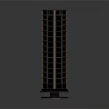 Future Architecture High Rise Tower With Modern Glass Facade And LED Lighting Accents