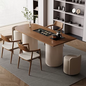 Japanese Style Log Tea Table and Chair Log Style Tea Table and Chair Tea Table 3d model