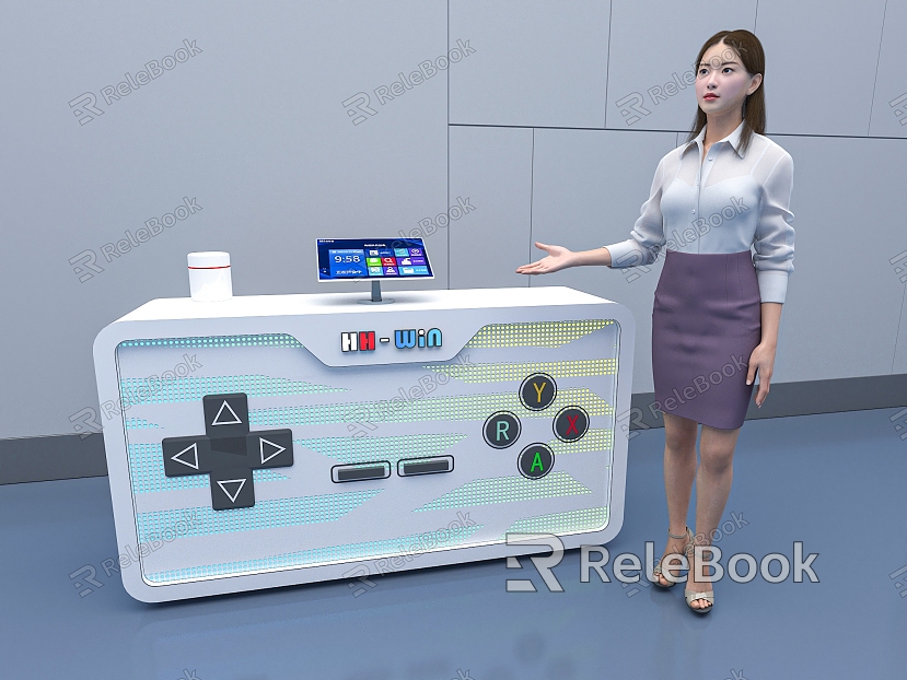 Showcase Booth Technology Game Beauty Woman Reception Huawei model