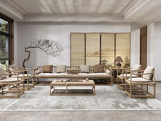 New Chinese Living Room 3d model