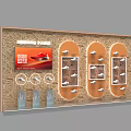 Running Shoes Store Display With Wooden Shelves And Multiple Sneaker Compartments