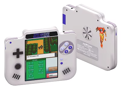 Supervision Handheld Game Console with Colorful Game Screen and Control Buttons Back ARCADE Logo Design 3d model