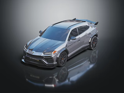 Modern Luxury Silver Sports SUV With Sleek Aerodynamic Body Sporty Wheels And Rear Spoiler 3d model