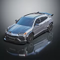 Modern Luxury Silver Sports SUV With Sleek Aerodynamic Body Sporty Wheels And Rear Spoiler