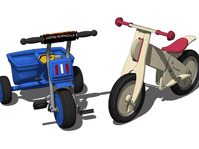 Modern children's car children's toy bicycle tricycle 3d model