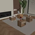 Quiet wind bedside table 3d model