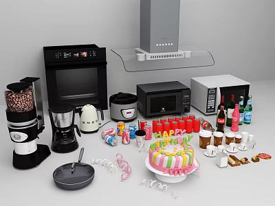 Modern Microwave Kitchen Appliances 3d model