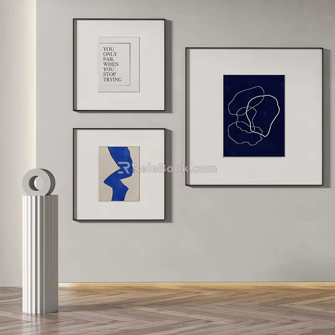 Simple abstract decorative painting 3d model