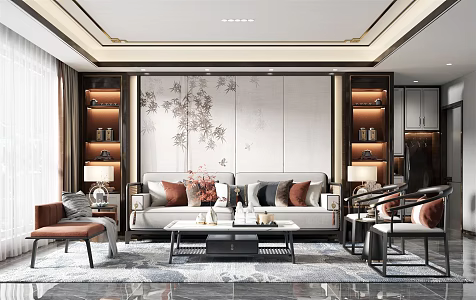 New Chinese Living Room 3d model