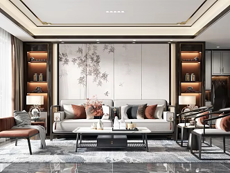 New Chinese Living Room 3d model