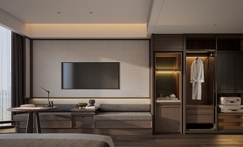 New Chinese Hotel Room 3d model