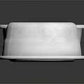 Two Silver Metal Containers as Daily Living Supplies with Smooth Shiny Surface and One Lid