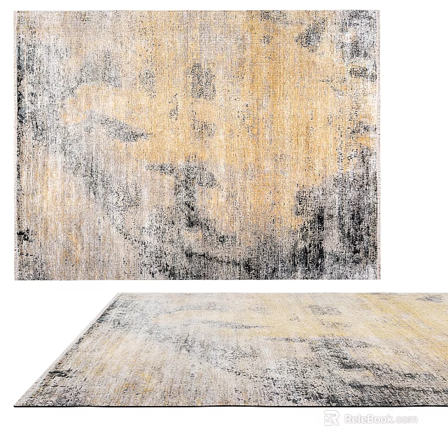 Square Area Rug With Gradient Colors And Abstract Patterns 3d model