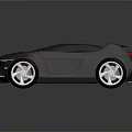 Black Concept Sports Car With Sleek Aerodynamic Design And Silver Alloy Wheels