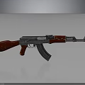 Detailed Shiny Red Wooden Rifle With Metal Components And Classic Design